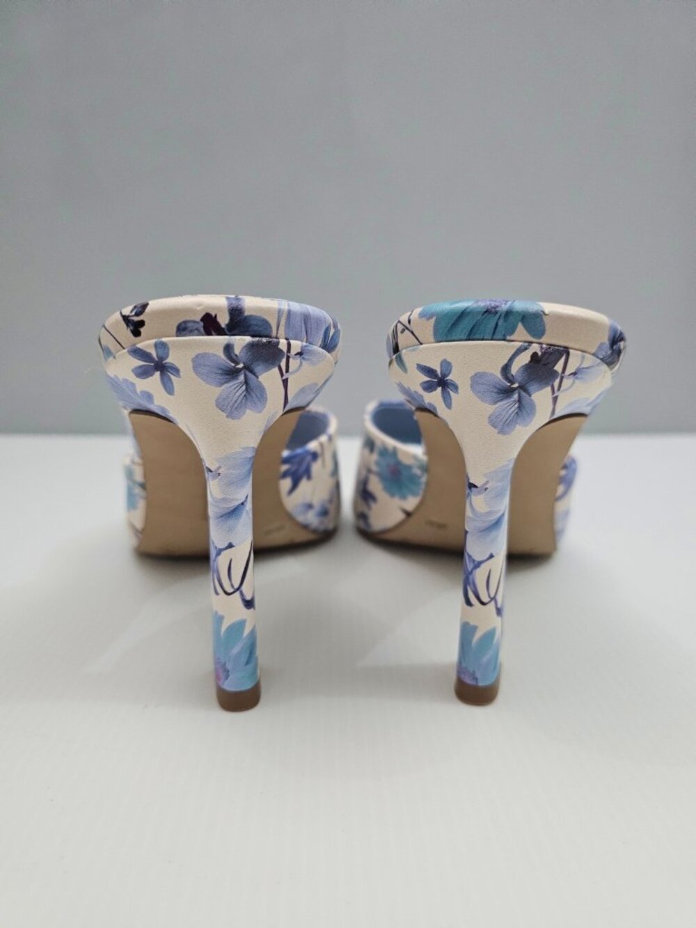 Vince Camuto Paigely Mule Heels Womens 11 Blue Floral Cream Slip On Open Toe - Picture 10 of 16